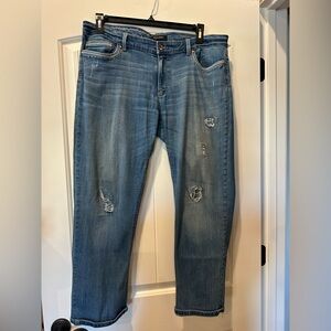 White House Black Market Cropped Straight Leg Denim Jeans.  Size 14.